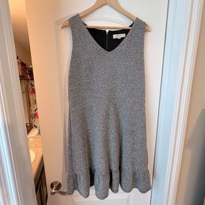 Loft Gray Flutter Lined Mini Dress